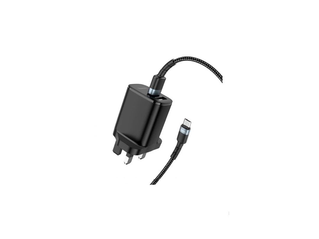 شاحن Hoco DC16 بمنفذ USB-A مزدوج مع كابل ميكرو شاحن Hoco DC16 بمنفذ USB-A مزدوج مع كابل ميكرو